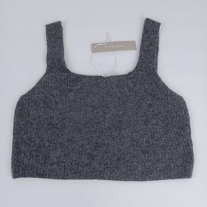 Everlane The Cozy Stretch Tank Size S Color Dark Grey Wool Blend Crop Preppy
